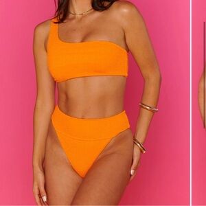 NWT Show Me Your MuMu Del Rey Bright Orange Swimsuit Bottoms L
